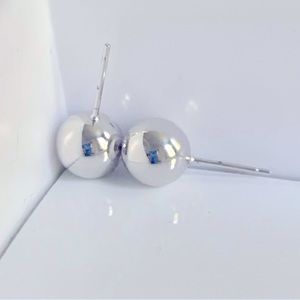 🌔 Classic 10 mm Silver Tone Ball Stud Earrings by Nice & Bella